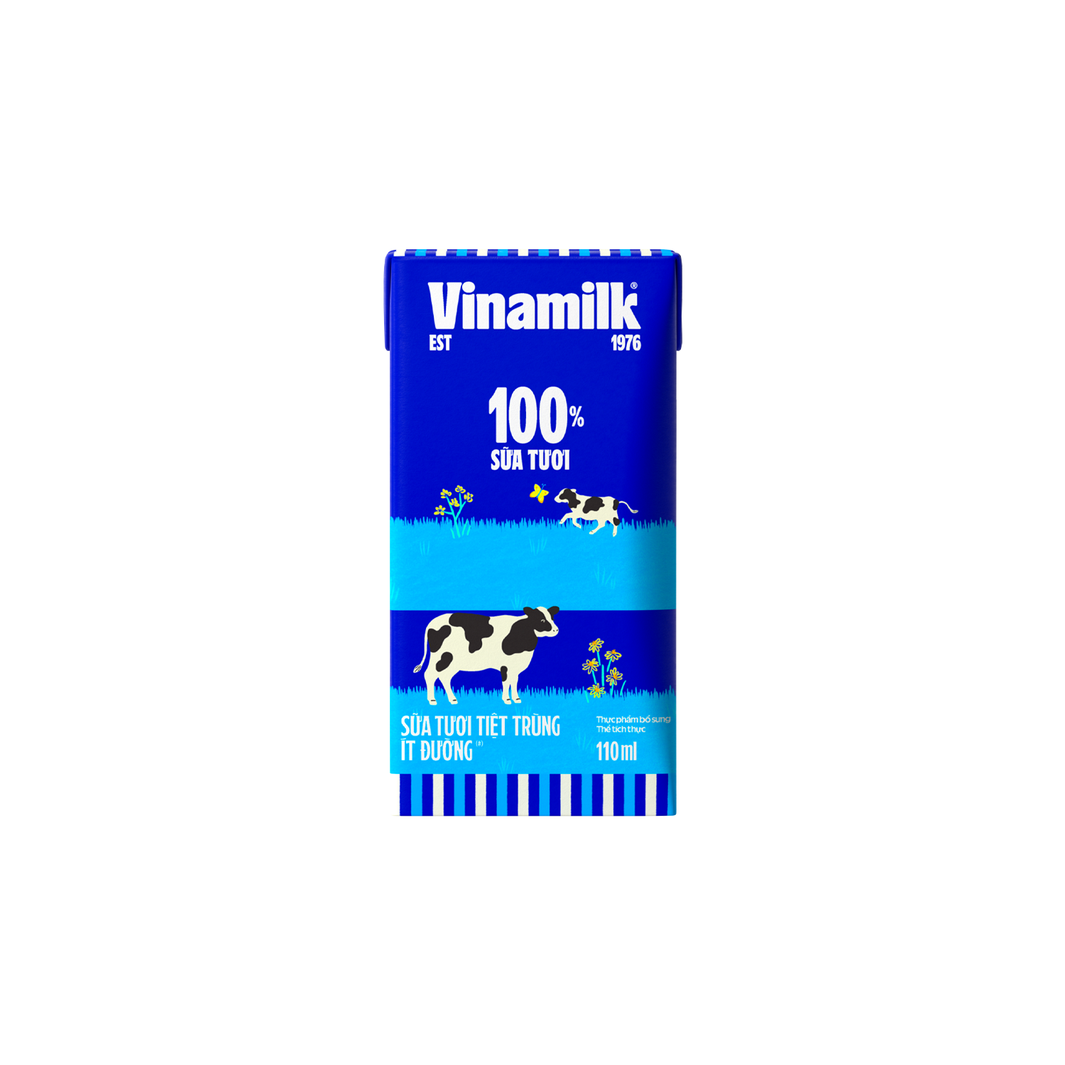 Sữa tươi tiệt trùng 100% Ít đường 110ml Thùng 48 hộp