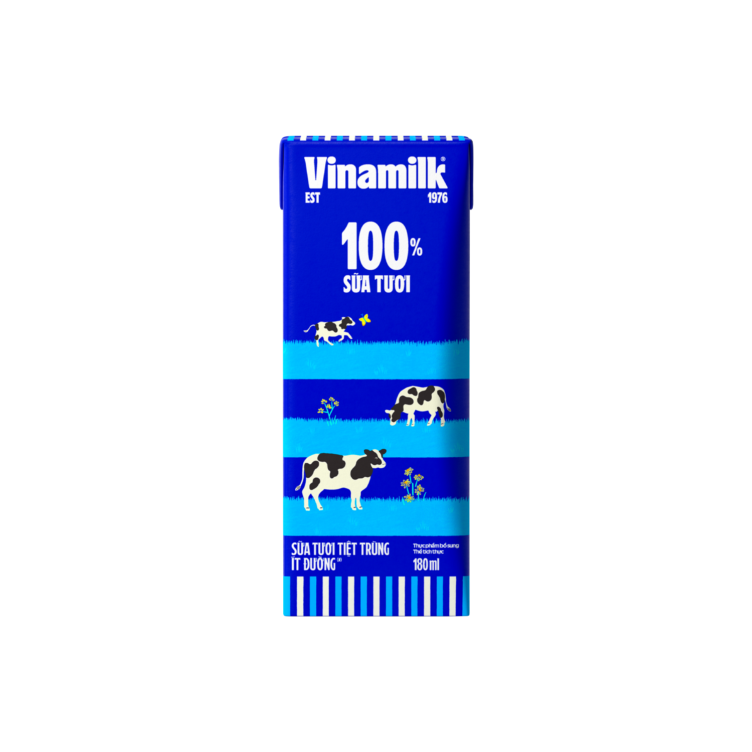 Sữa tươi tiệt trùng 100% Ít đường 180ml Thùng 48 hộp