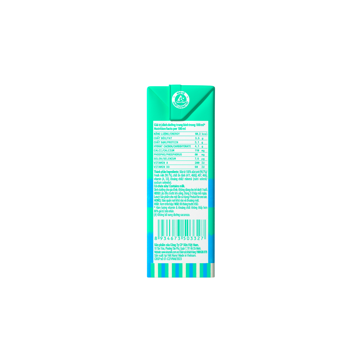 UHT Fresh Milk 100% Unsweetened 110ml