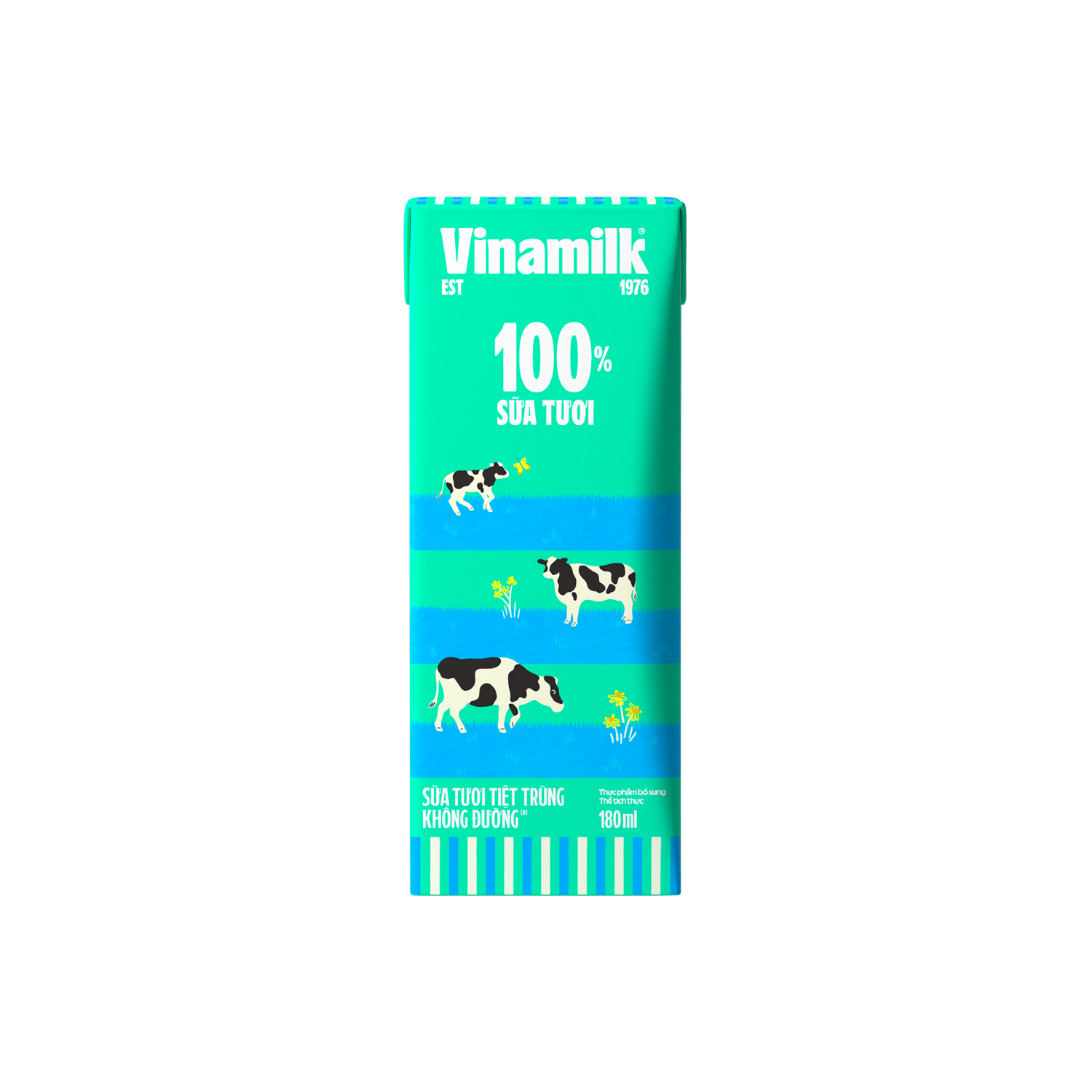 UHT Fresh Milk 100% Unsweetened 180ml Carton of 48 Boxes