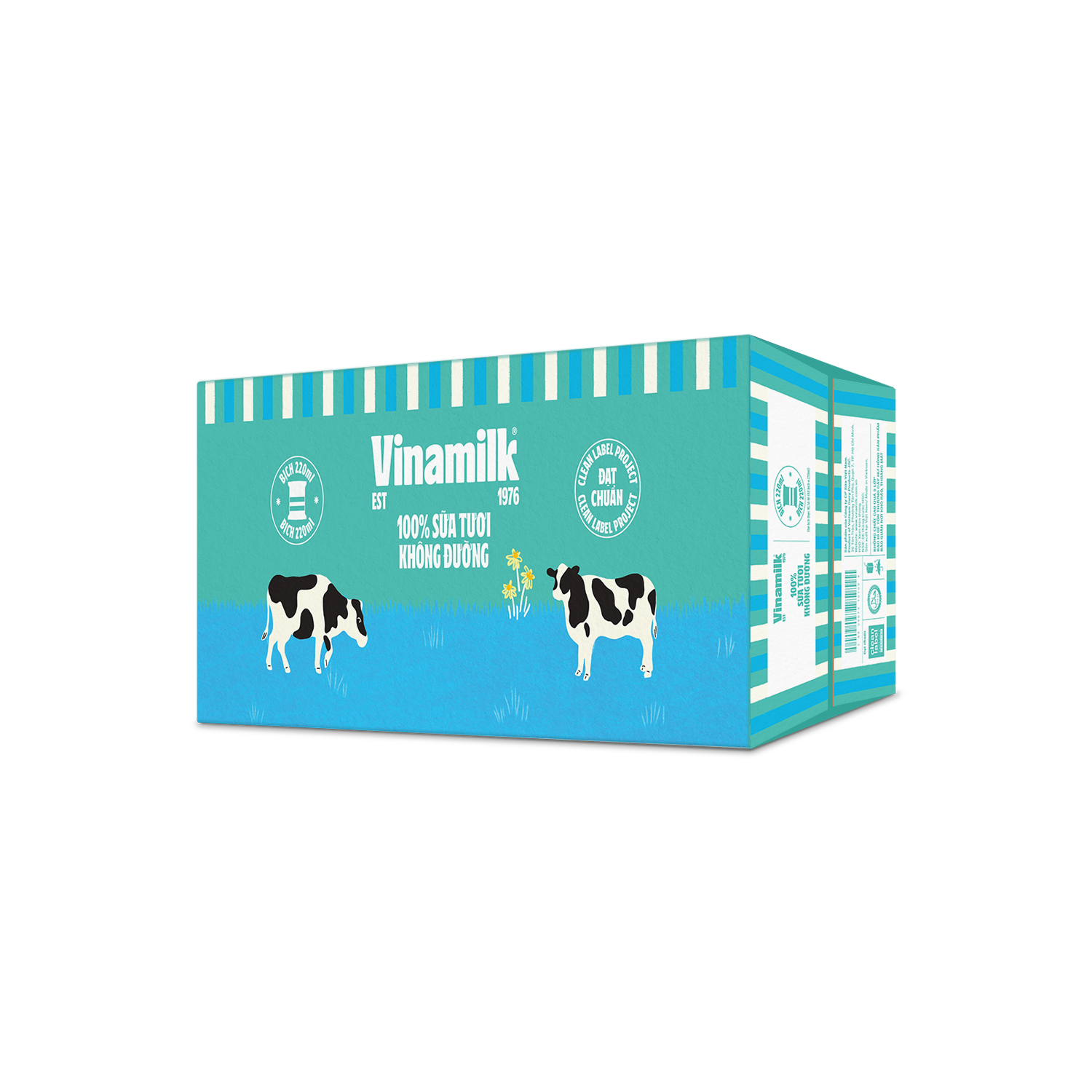 Sữa tươi tiệt trùng 100% Không đường 220ml