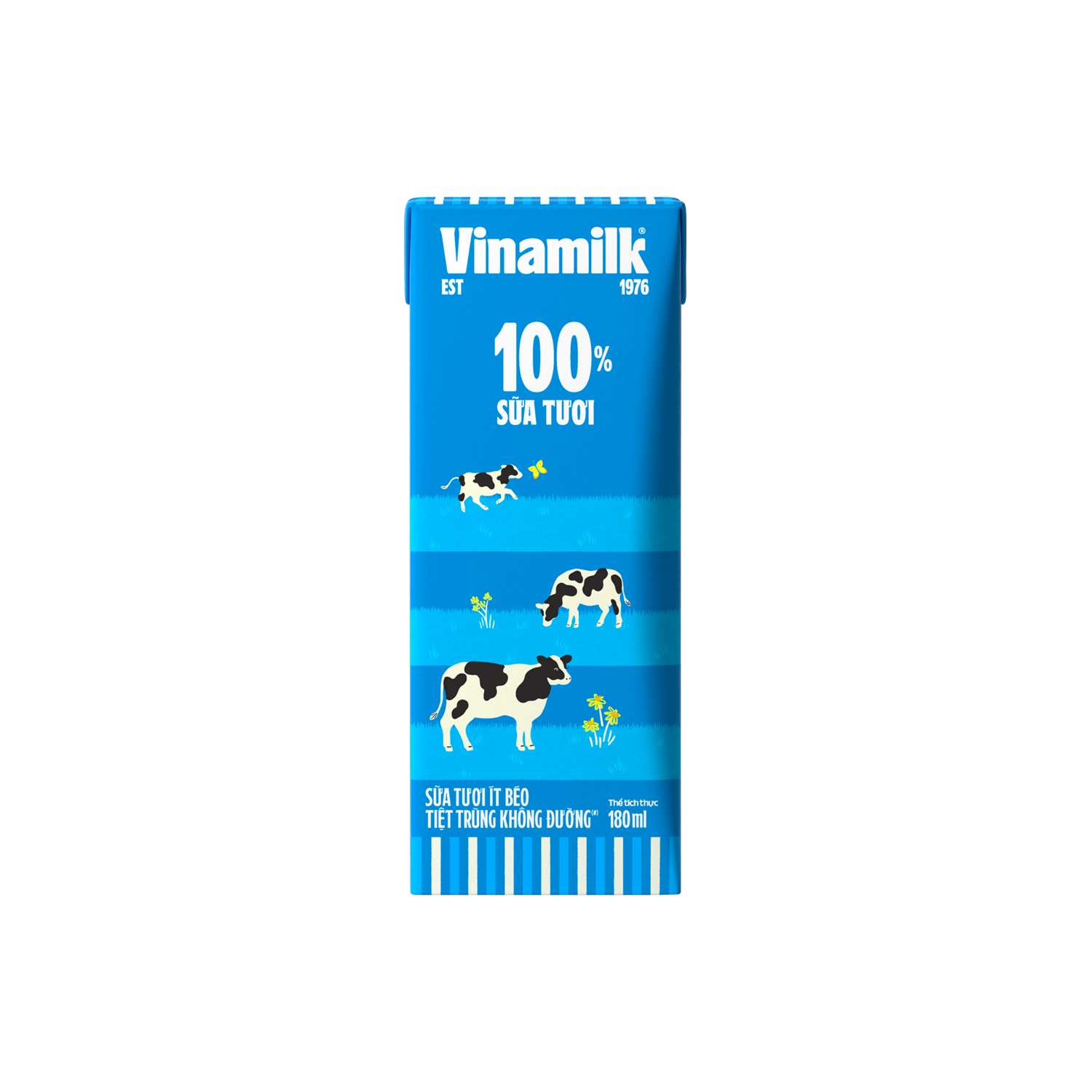 Sữa tươi tiệt trùng 100% Tách béo Không đường 180ml