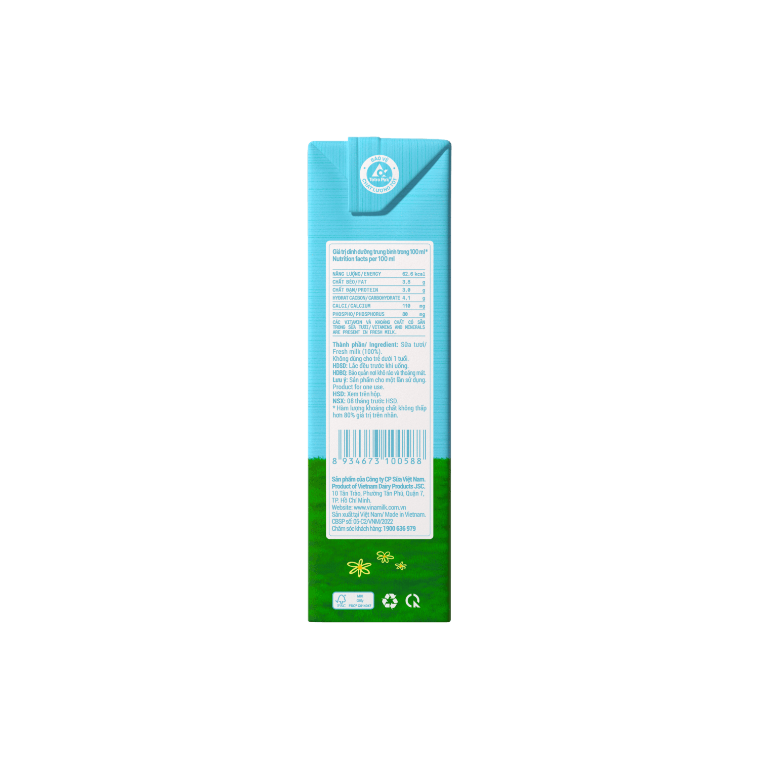 UHT Fresh Milk Green Farm No sugar 180ml