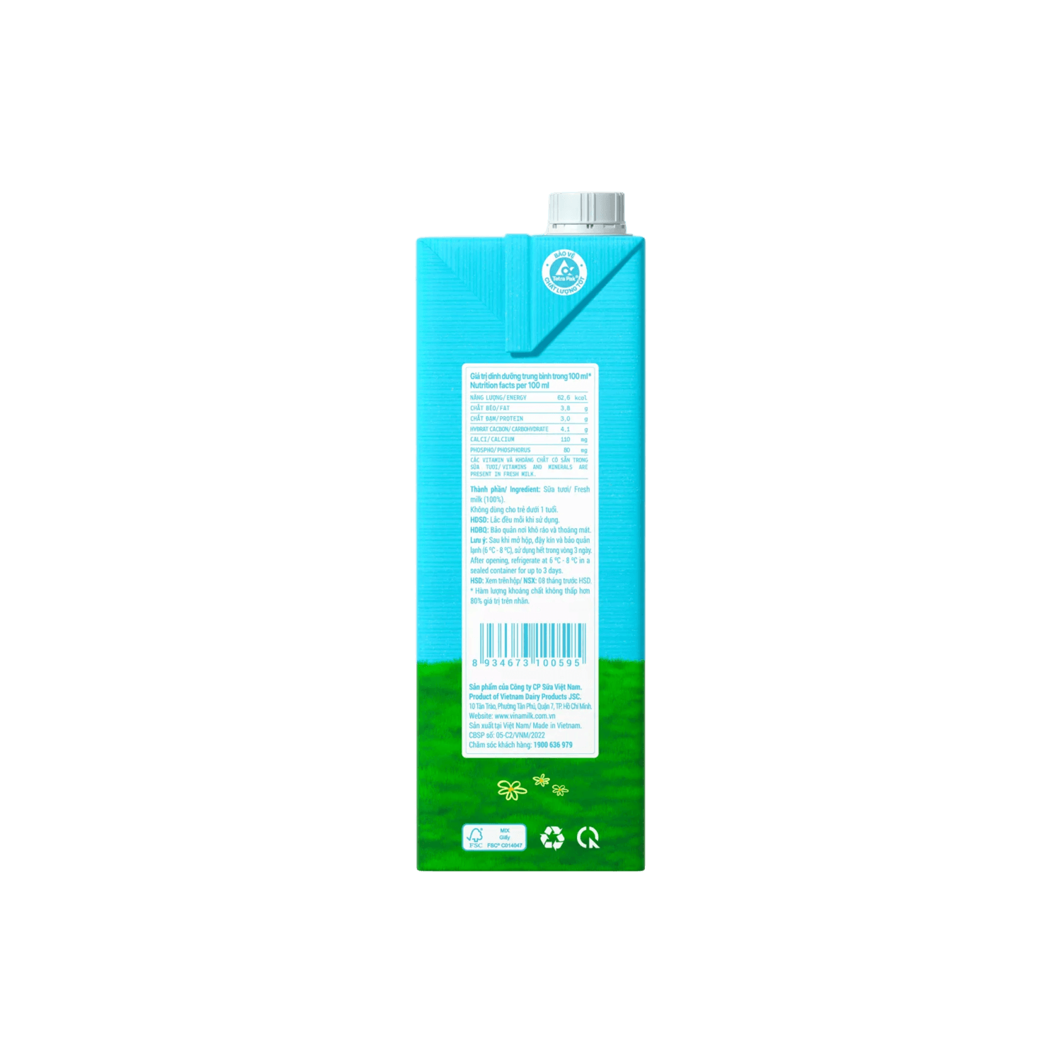 Sữa tươi tiệt trùng Green Farm Không đường 1L