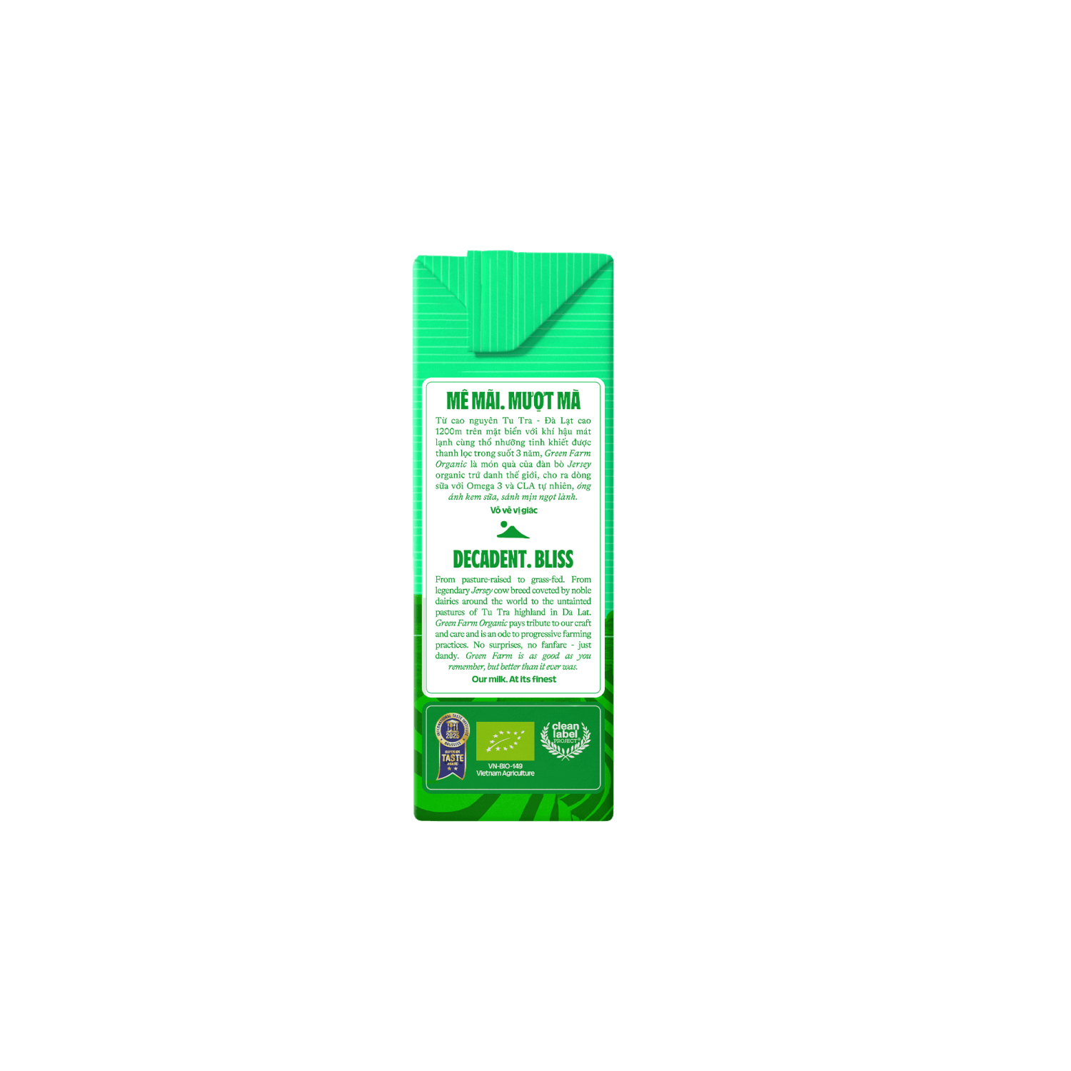 UHT Fresh Milk Green Farm Organic 110ml