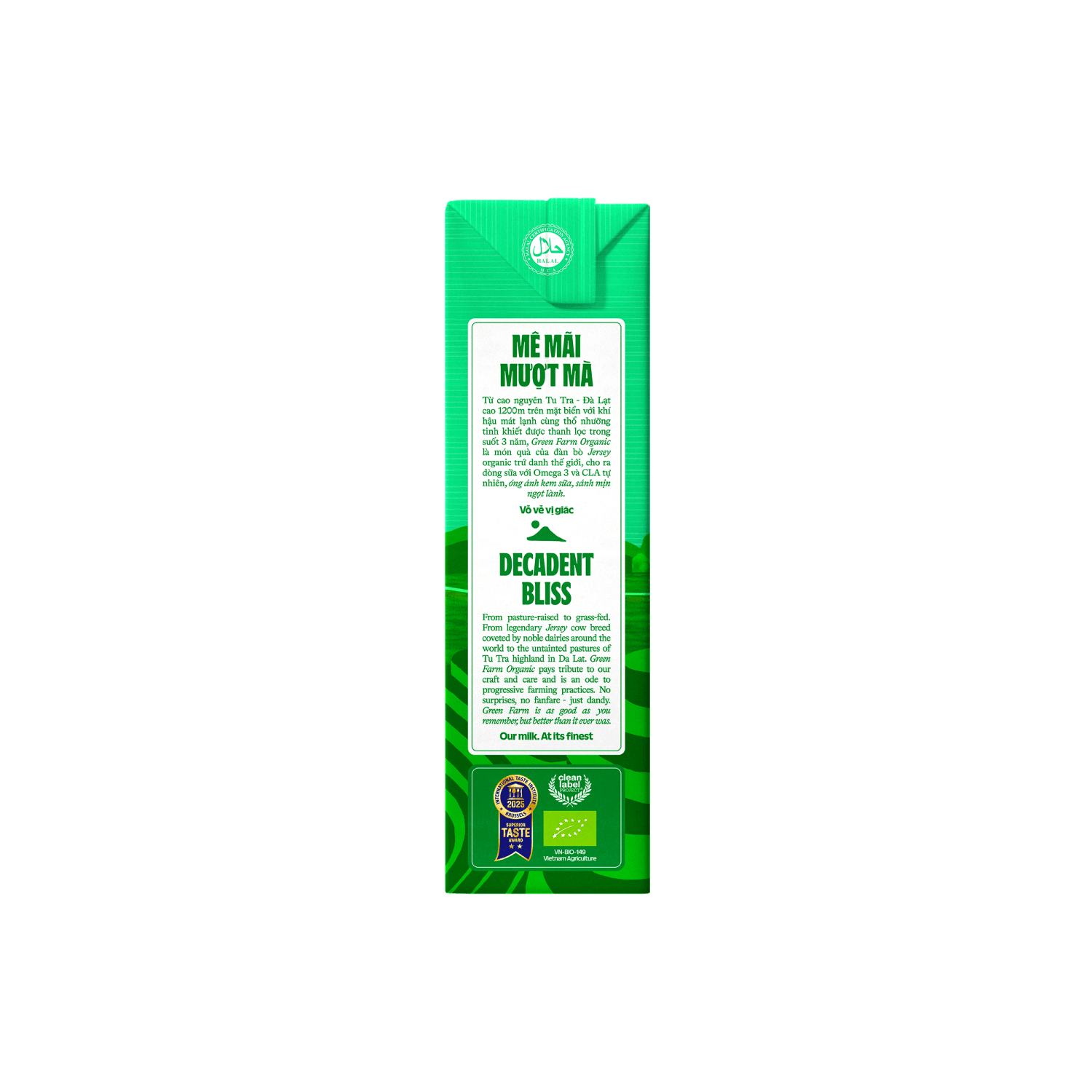 UHT Fresh Milk Green Farm Organic 180ml