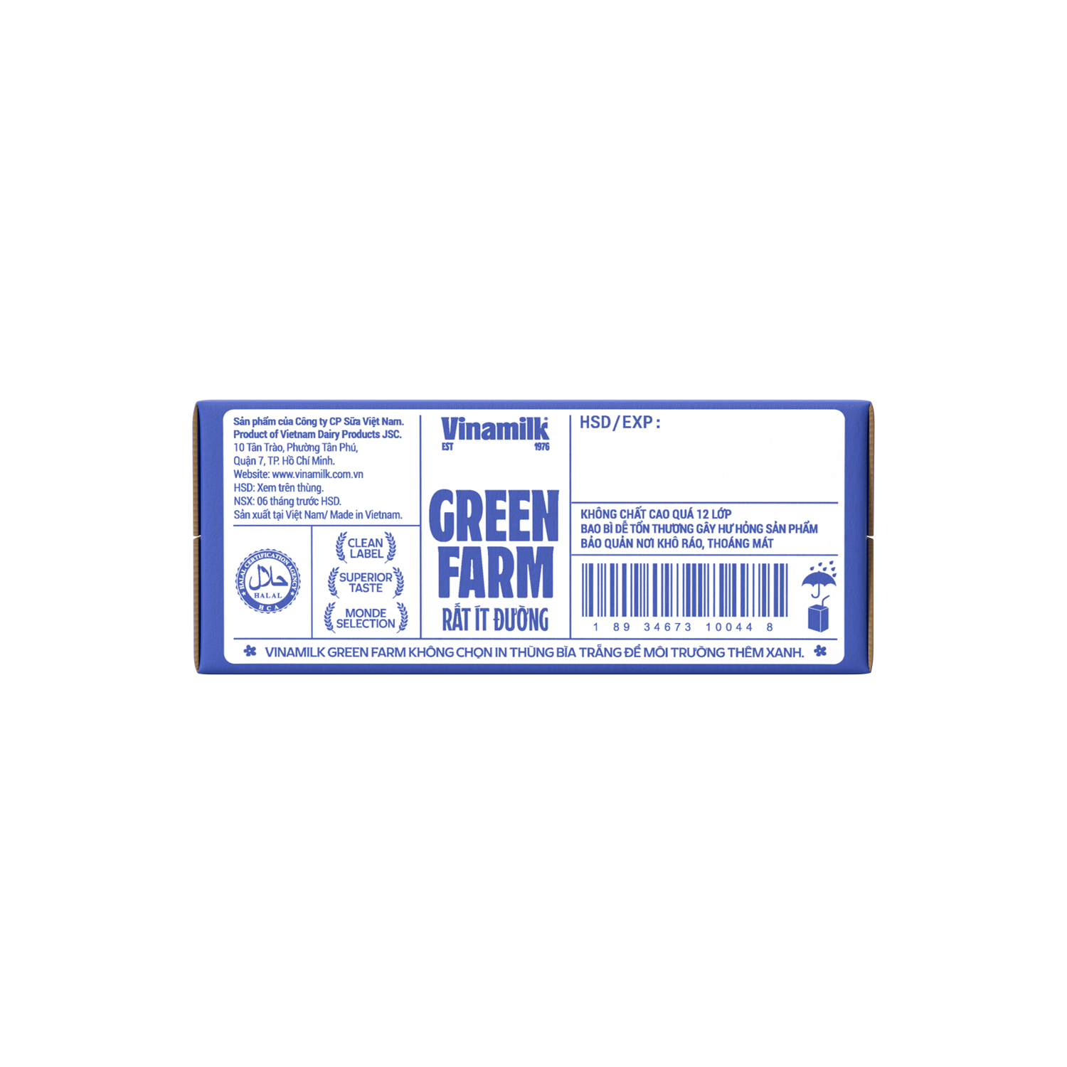 UHT Fresh Milk Green Farm Very Low Sugar 110ml