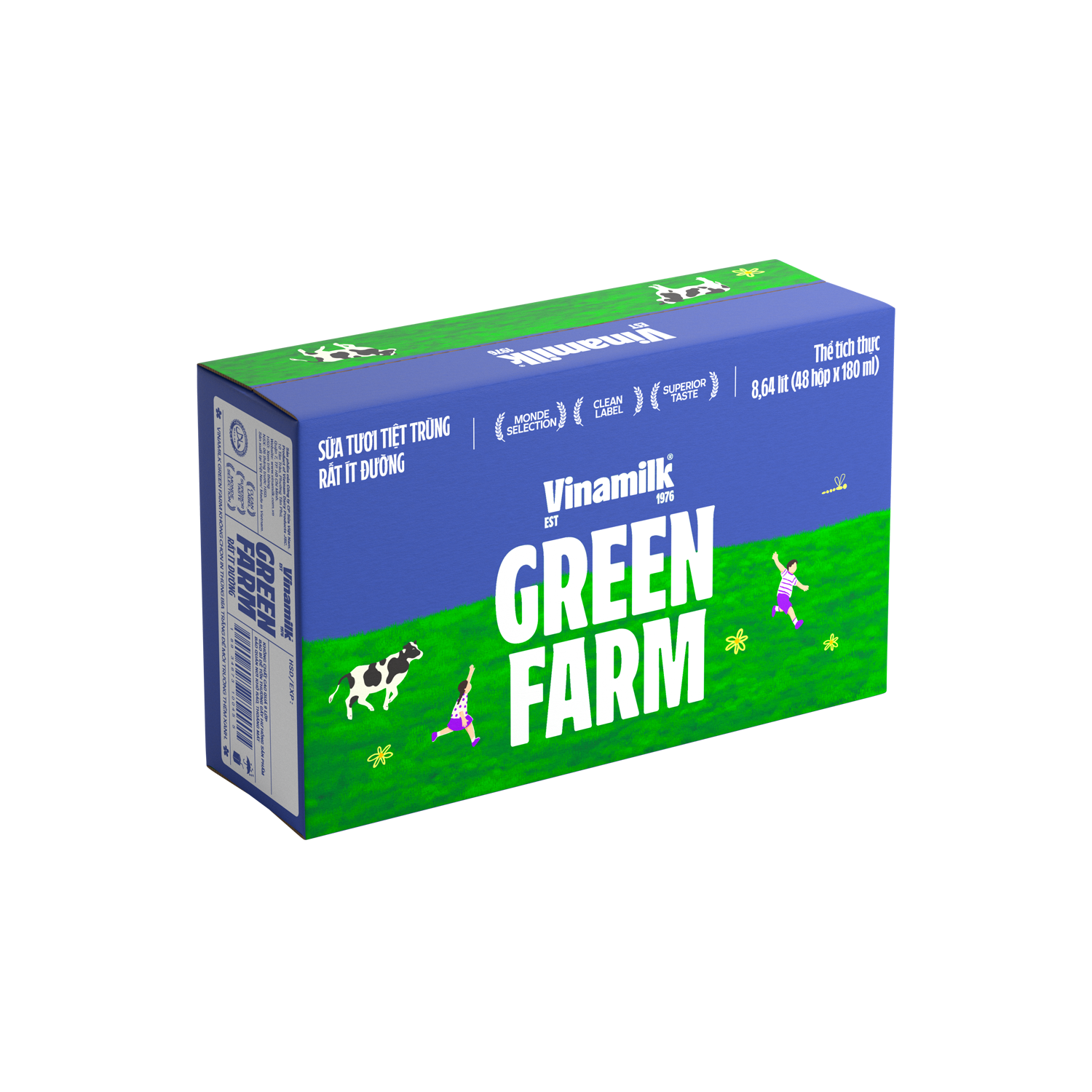 UHT Fresh Milk Green Farm Very Low Sugar 180ml