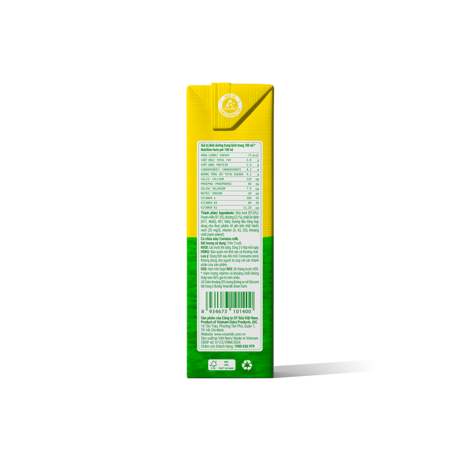 UHT Fresh Milk Green Farm Bird’s Nest 180ml