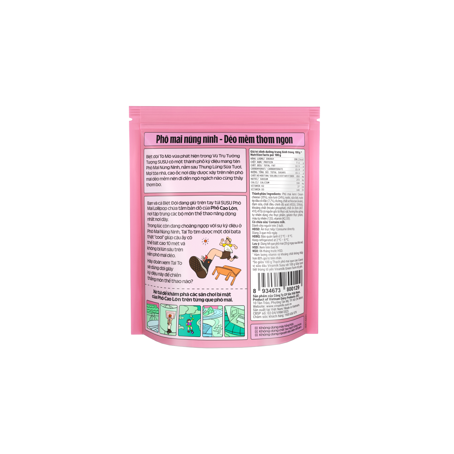 Thạch phô mai que SuSu Vị Sữa Dâu 100g