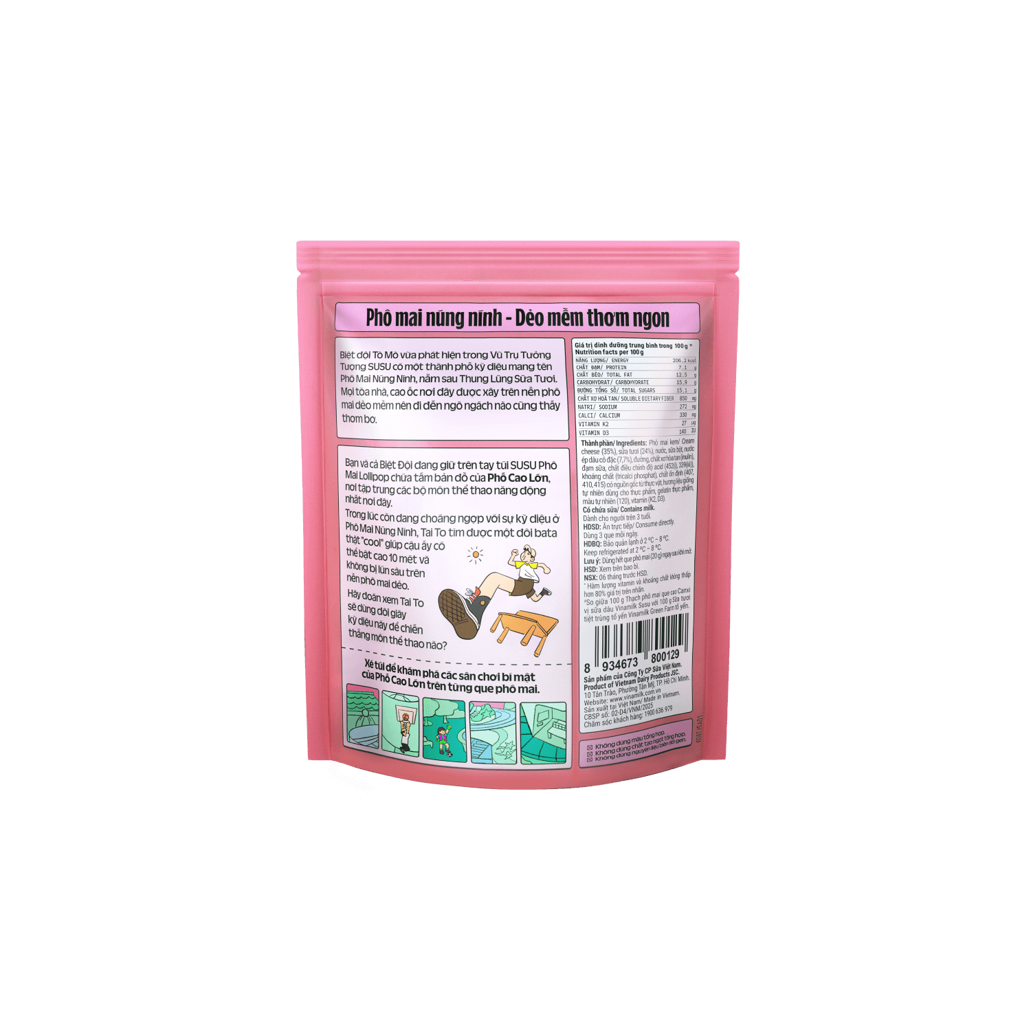 Thạch phô mai que SuSu Vị Sữa Dâu 100g