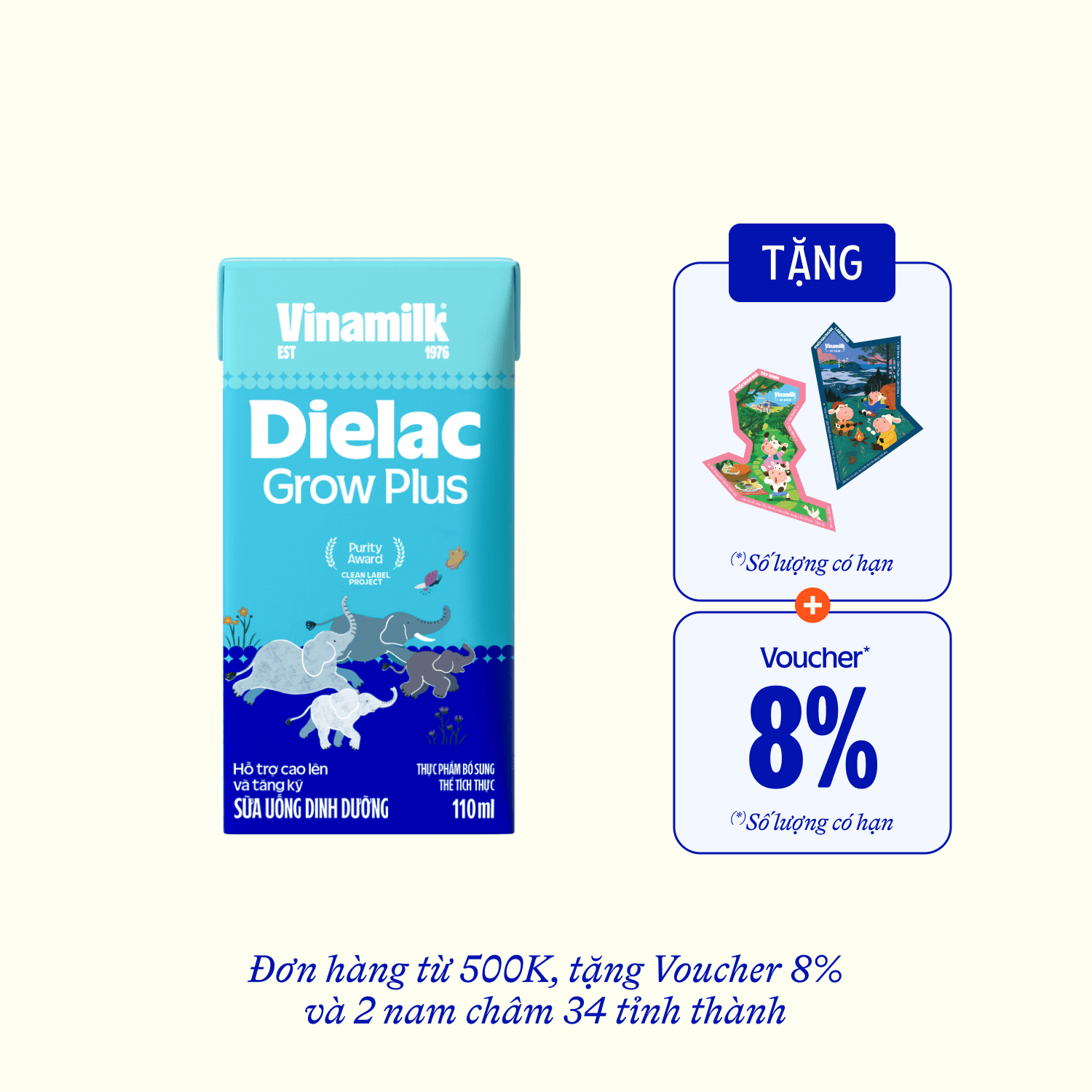 Ready-to-drink Infant Formula Dielac Grow Plus (above 1 Year) 110ml Carton of 48 Boxes