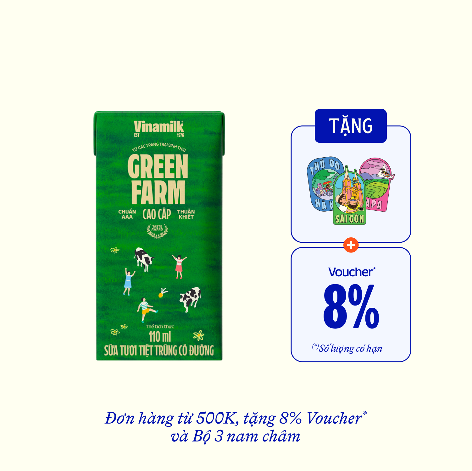 UHT Fresh Milk Green Farm Sweetened 110ml Carton of 48 Boxes