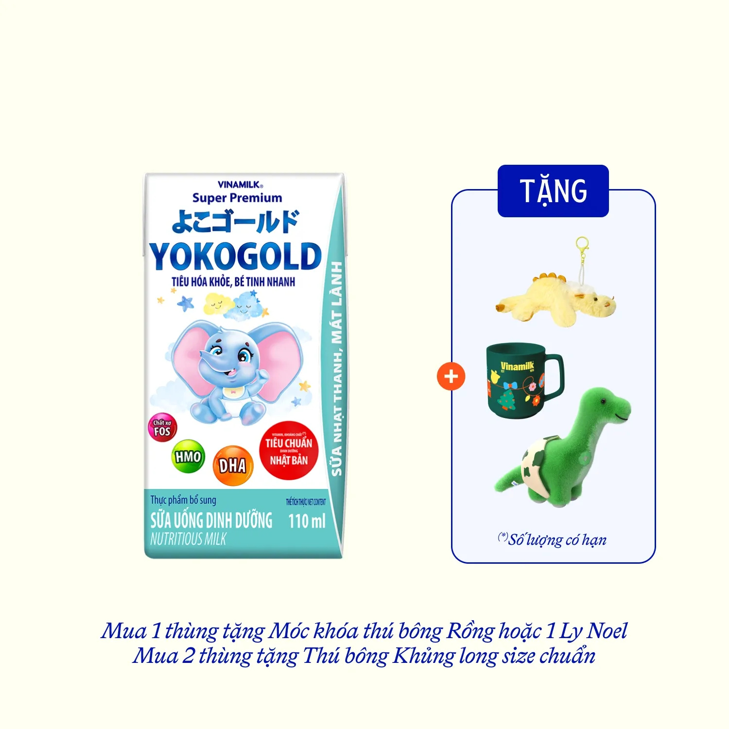 Sữa bột trẻ em pha sẵn YokoGold (trên 1 tuổi) 110ml Thùng 48 hộp