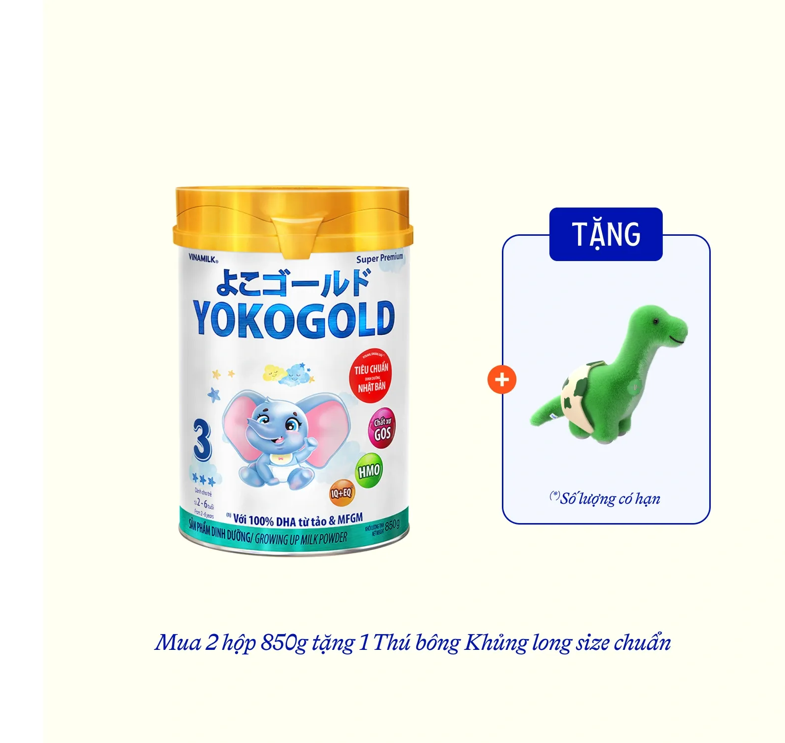 Sữa bột trẻ em YokoGold 3 (2-6 tuổi) 850g Lẻ 1 lon