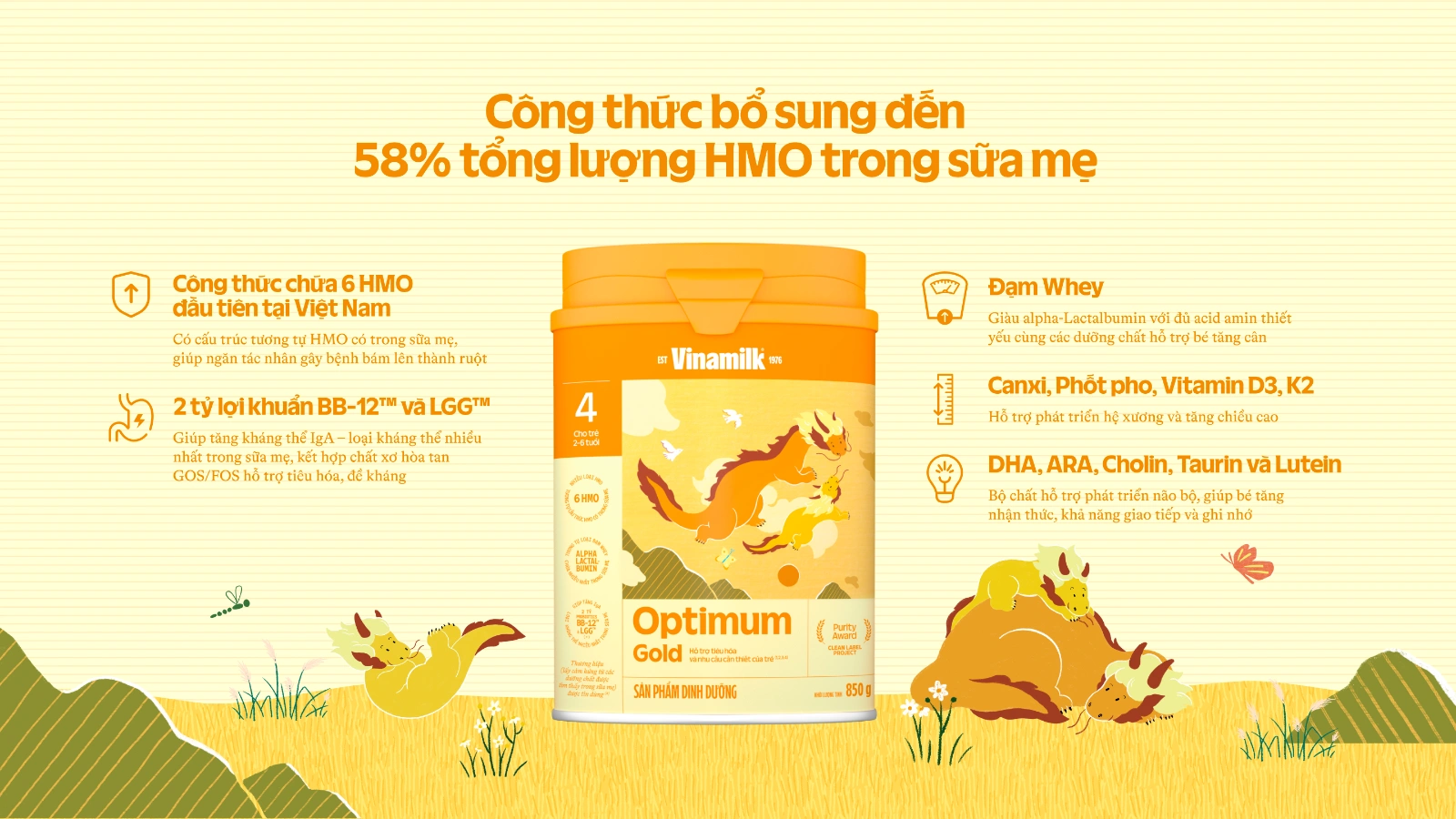 USP Sữa bột trẻ em Optimum Gold 4 cho bé từ 2 - 6 tuổi