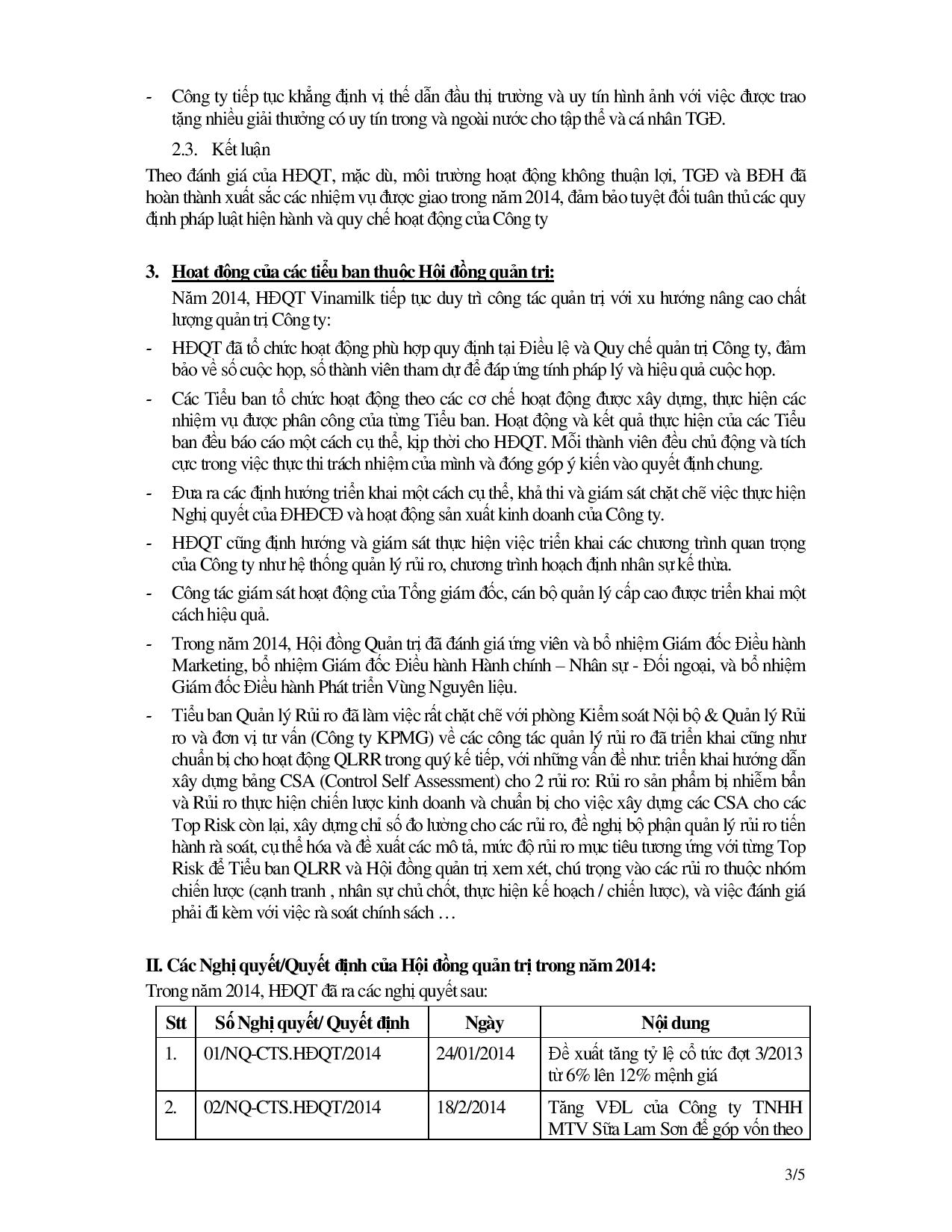 Báo cáo tình hình quản trị công ty năm 2014 3