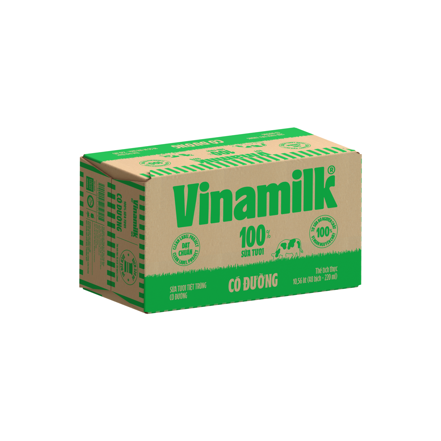 Sữa tươi tiệt trùng 100% Có đường 220ml