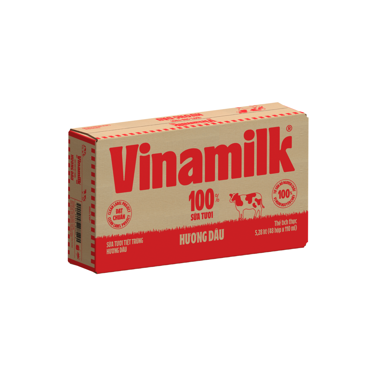 UHT Fresh Milk 100% Strawberry Flavor 110ml