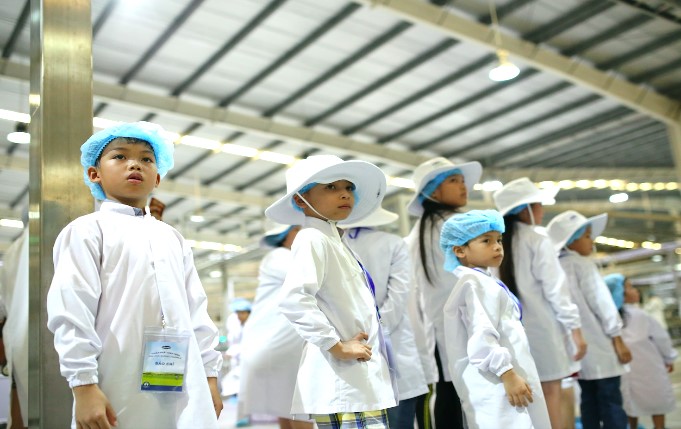 Siêu nhà máy đón những vị khách sữa học đường nhí 4