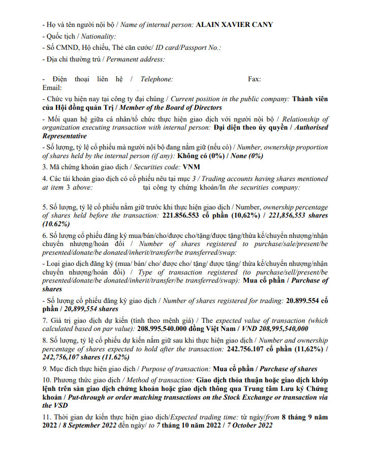 Notice of transaction of internal person from PLATINUM VICTORY PTE. LTD. 2