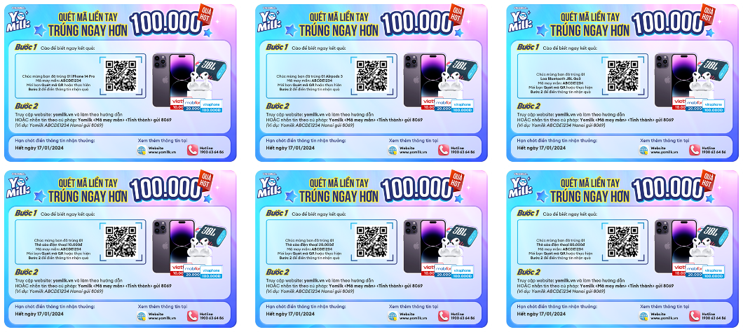 Chương trình khuyến mại Sữa chua uống tiệt trùng Yomilk: Quét mã liền tay – Trúng ngay hơn 100.000 quà hot 11