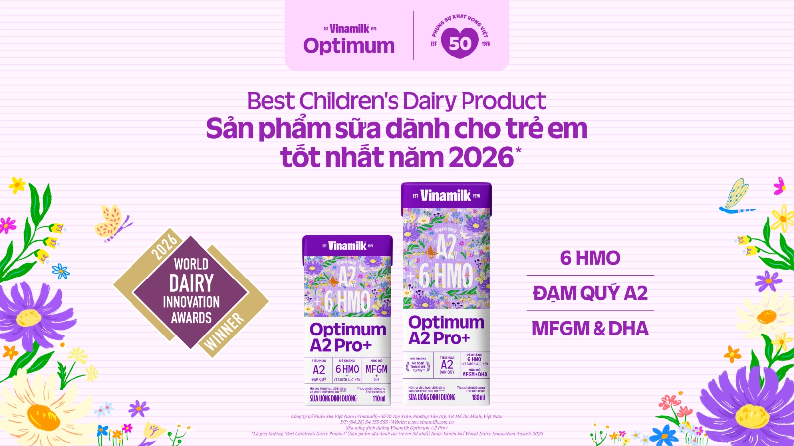 Optimum A2 Pro+ - Giải thưởng Sữa tốt nhất dành cho trẻ em 2026