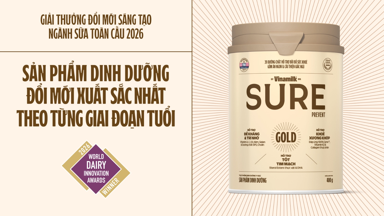 Sure Prevent Gold - Sản phẩm dinh dưỡng đổi mới xuất sắc nhất theo từng giai đoạn tuổi